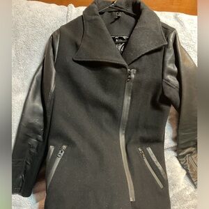 Black Jacket with Leather Sleeves